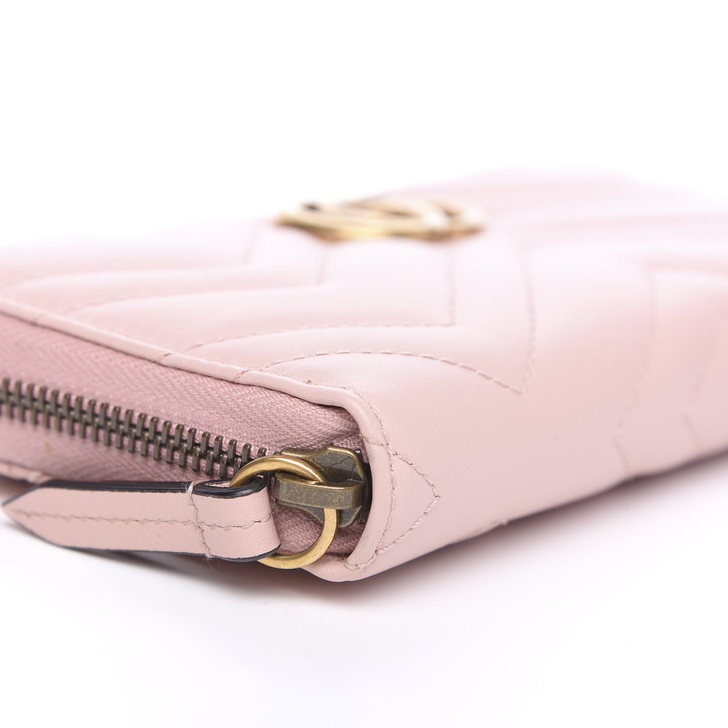 Calfskin Matelasse GG Marmont Zip Around Wallet Perfect Pink
