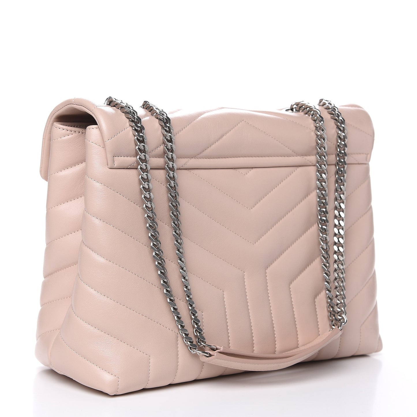 Calfskin Y Quilted Monogram Medium Loulou Chain Satchel Rose Antic