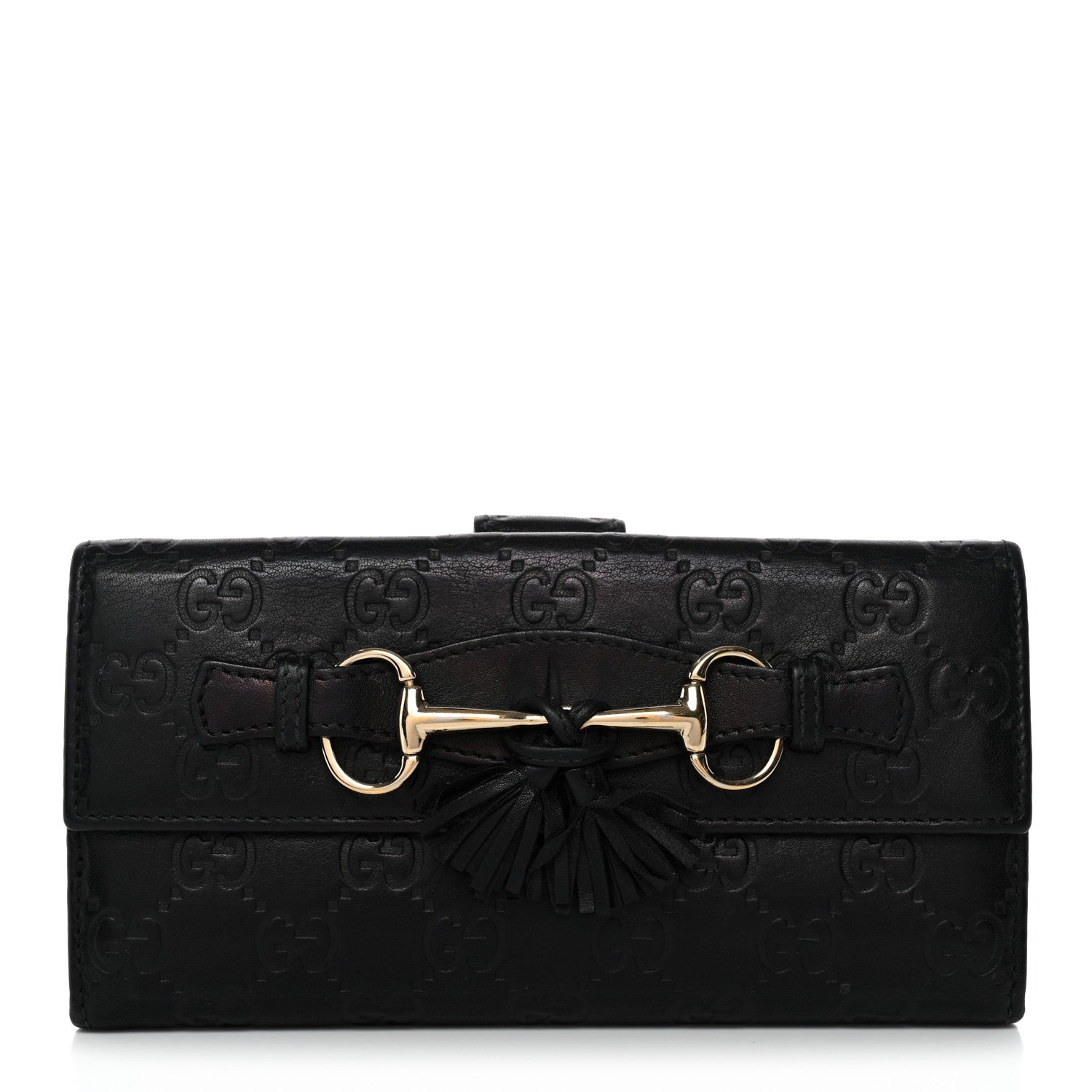Gucci Guccissima Emily Continental Wallet Black 1 of 14