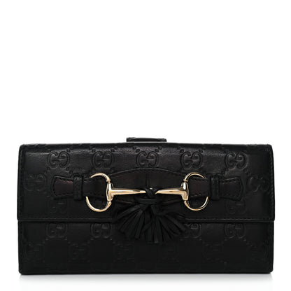 Gucci Guccissima Emily Continental Wallet Black 1 of 14