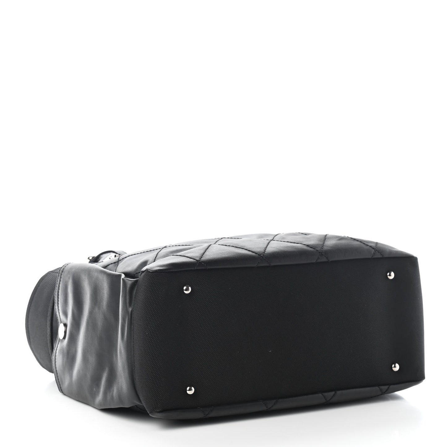 Coated Canvas Quilted Large Paris Biarritz Tote Black
