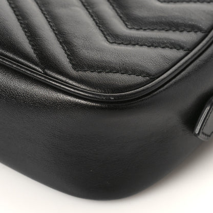 Gucci Calfskin Matelasse Mini GG Marmont Chain Shoulder Bag Black 9 of 10