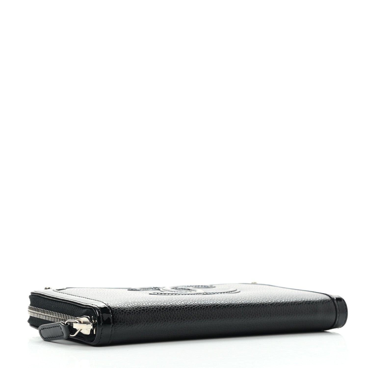 Chanel Caviar Patent Small CC Contour Zip Around Wallet Black 4 of 8