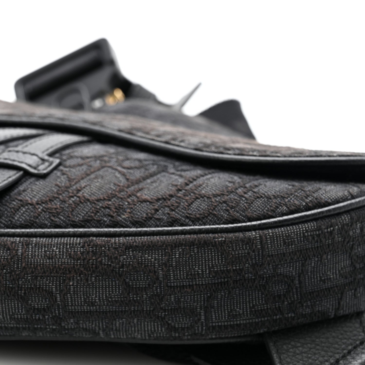 Christian Dior Oblique Mens Saddle Bag Black Blue 10 of 11