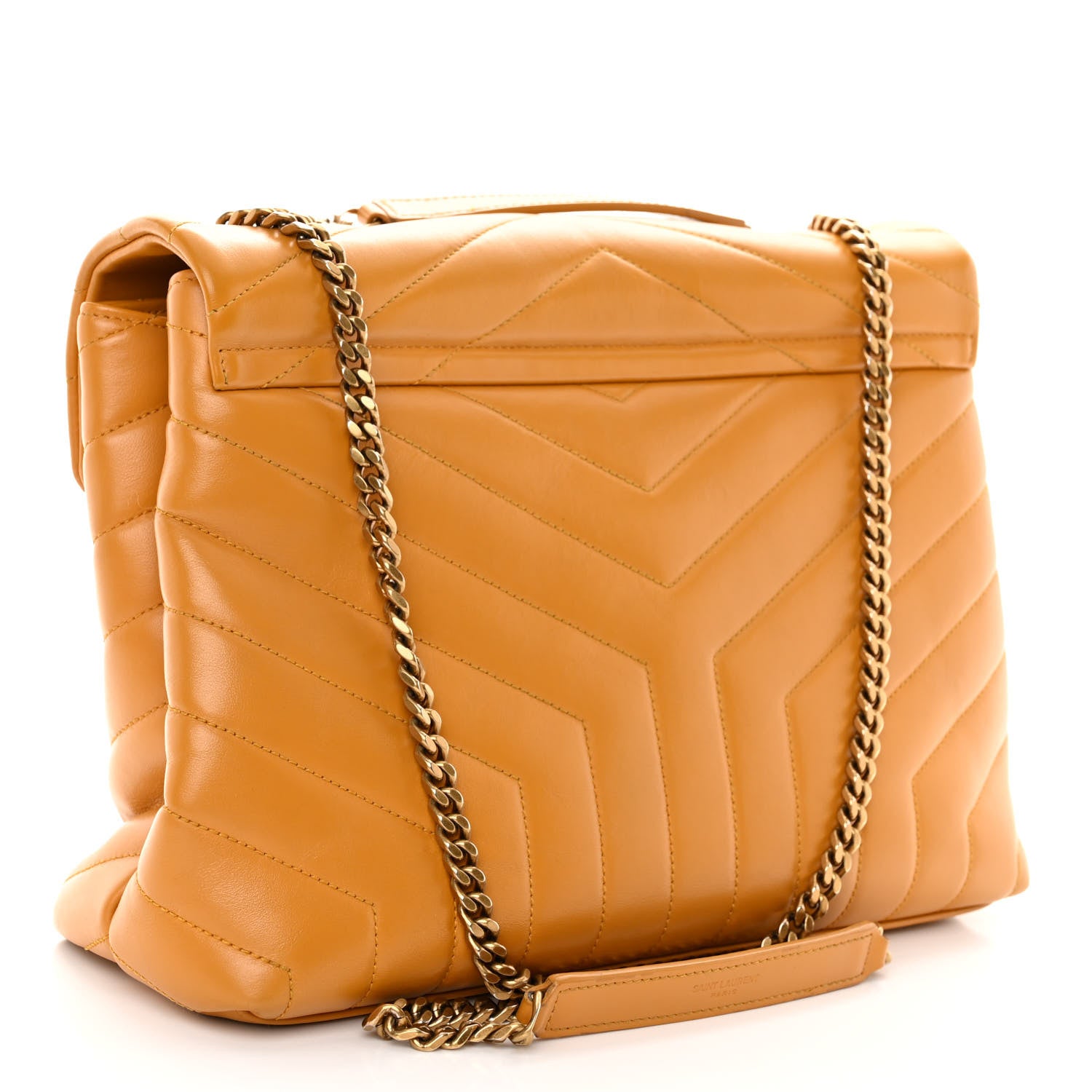 Saint Laurent Calfskin Y Quilted Monogram Medium Loulou Chain Satchel Cheddar 3 of 11