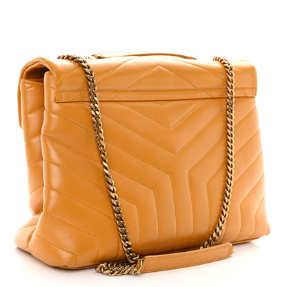 Saint Laurent Calfskin Y Quilted Monogram Medium Loulou Chain Satchel Cheddar 3 of 11