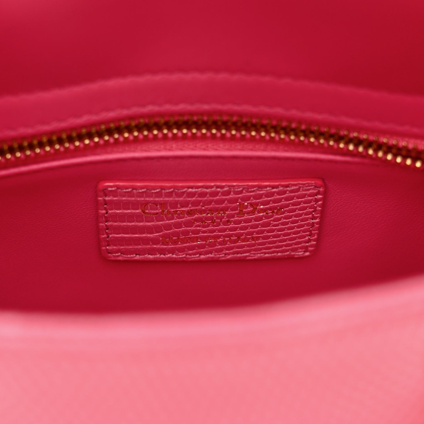 Lizard Mini Lady Dior Pink