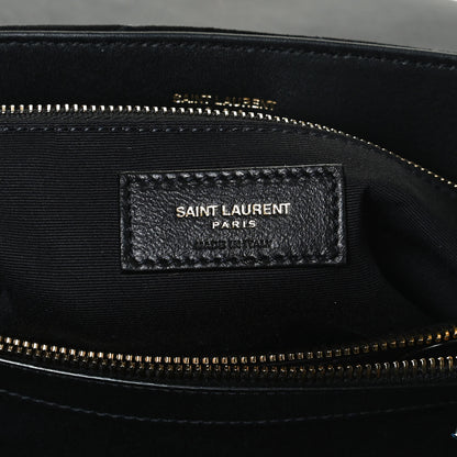 Saint Laurent Suede Y Quilted Monogram Medium Loulou Chain Satchel Black 10 of 20
