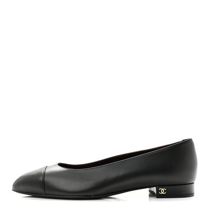 Chanel Lambskin Cap Toe CC Uniform Ballerina Flats 41 Black 1 of 12
