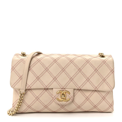 Chanel Calfskin Triple Stitch Medium Flap Pink 1 of 10