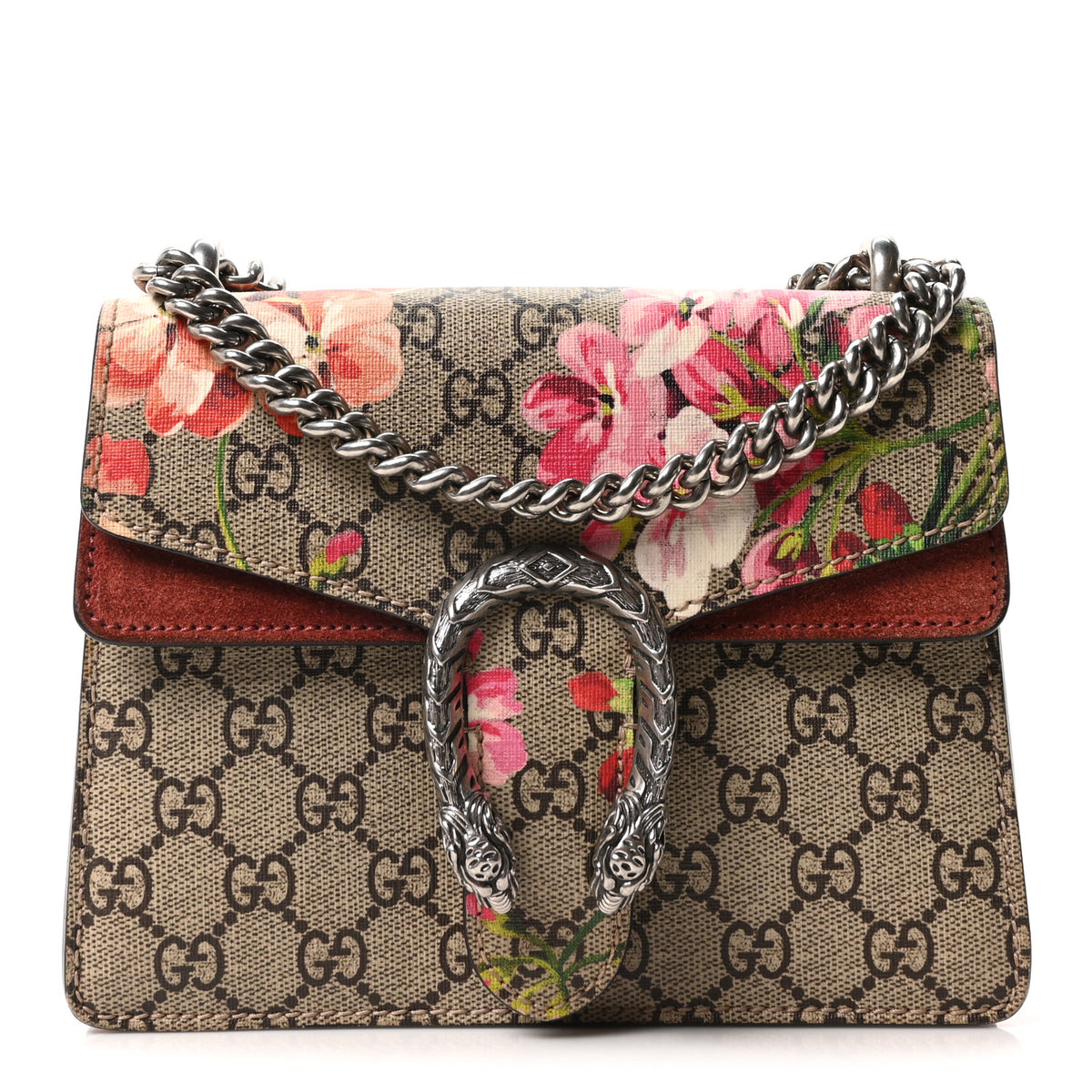 GG Supreme Monogram Blooms Mini Dionysus Shoulder Bag Beige Multicolor Dry Rose