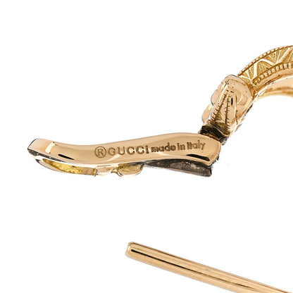 Gucci 18K Yellow Gold Diamond Flora Pave Earrings 4 of 5