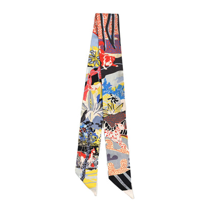 Hermes Silk En Liberte Twilly Ebene Jaune Bleu 2 of 3