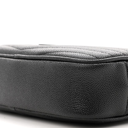 Saint Laurent Grain De Poudre Matelasse Monochrome Monogram Mini Lou Camera Bag Black 10 of 11