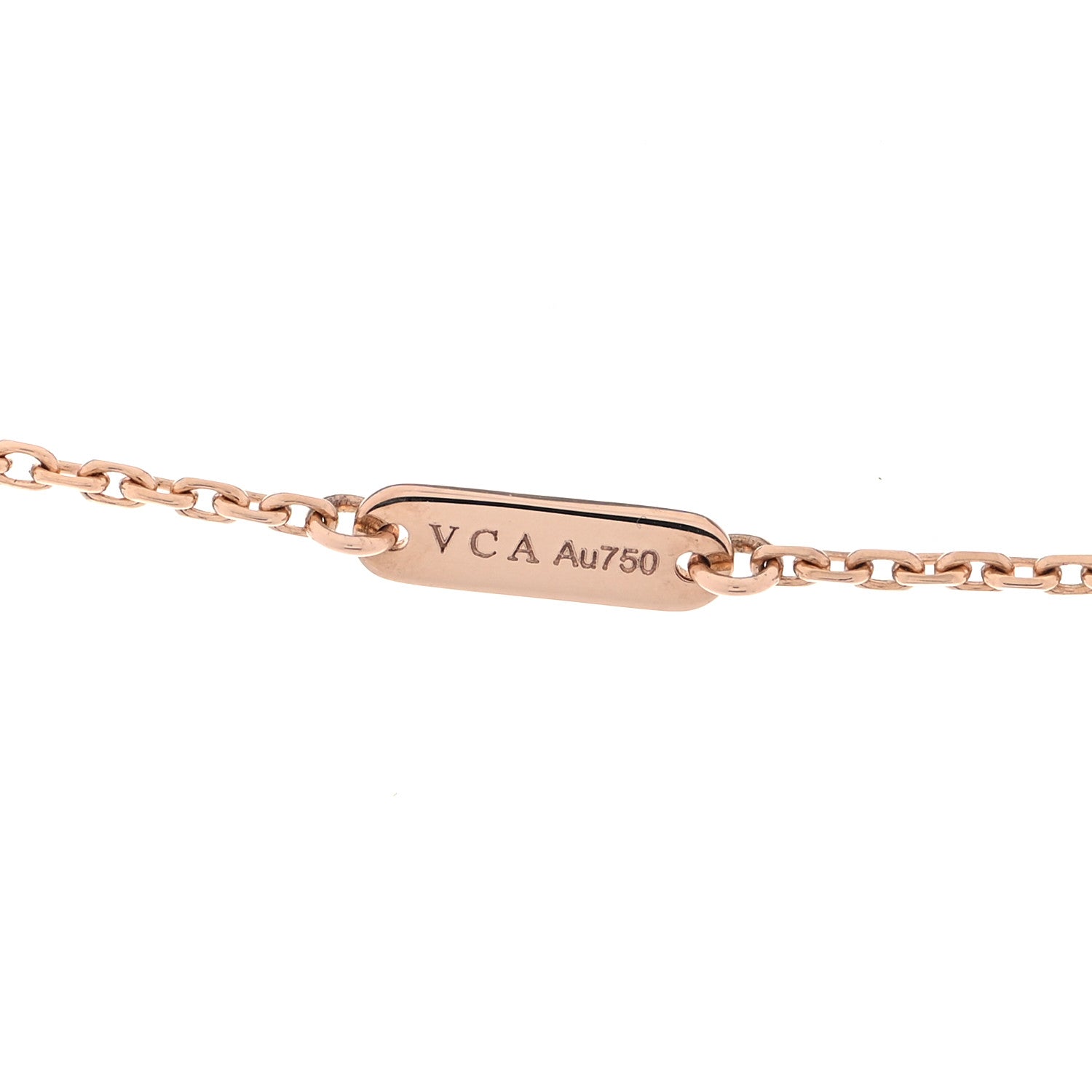 Van Cleef & Arpels 18K Rose Gold Diamond Grey Mother of Pearl Vintage Alhambra Pendant Necklace 4 of 6