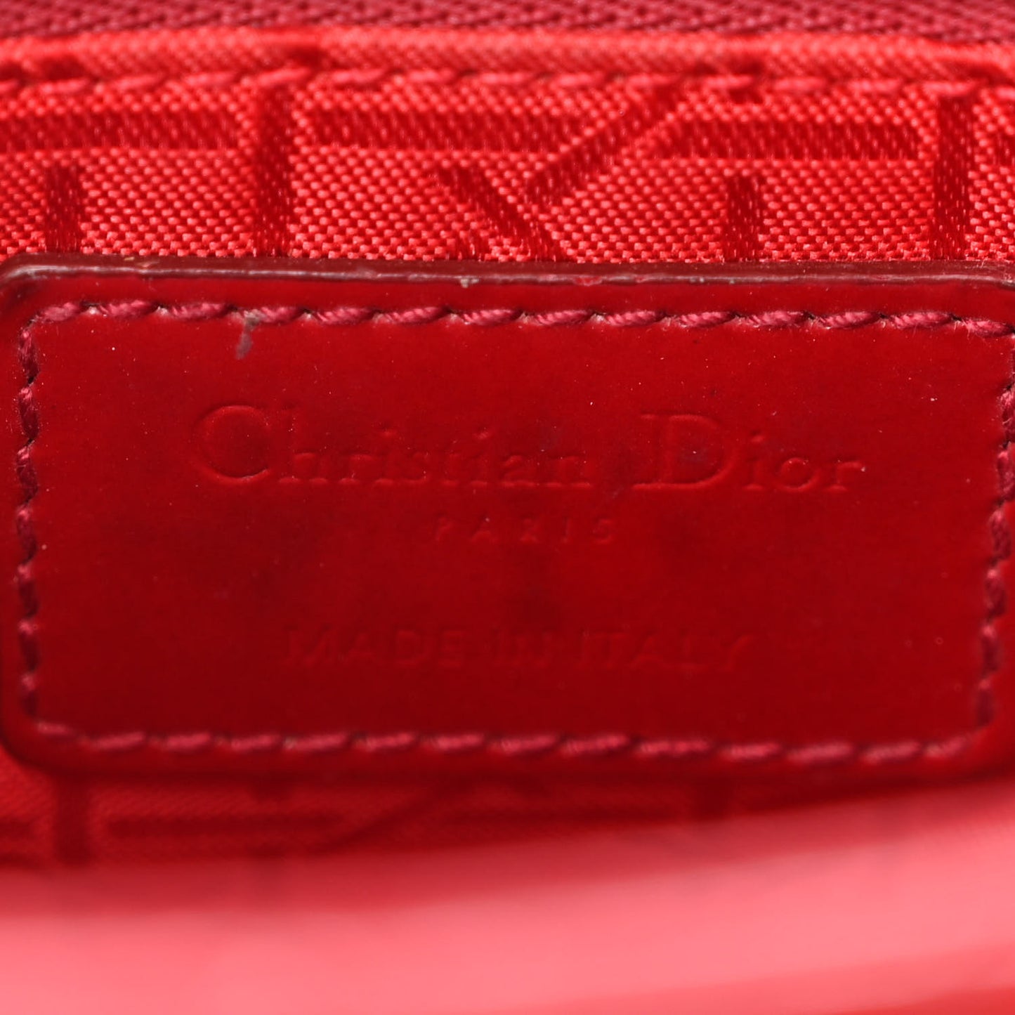 Patent Cannage Mini Lady Dior Red