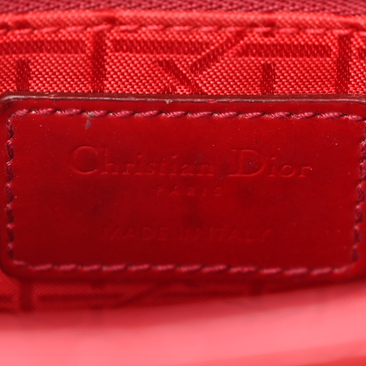 Christian Dior Patent Cannage Mini Lady Dior Red 6 of 9