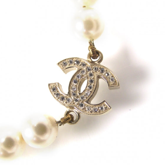 Chanel Pearl Crystal CC Necklace 5 of 5
