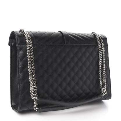 Saint Laurent Grain De Poudre Large Tri-Quilt Monogram Satchel Black 2 of 10