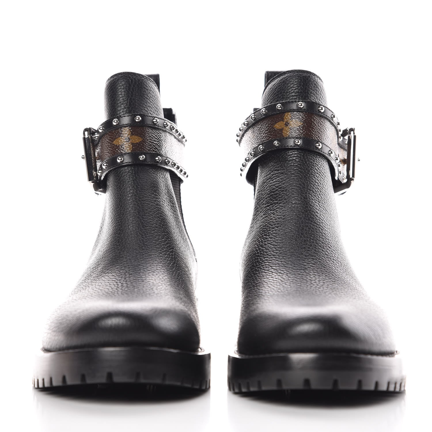 Louis Vuitton Grained Calfskin Monogram Discovery Flat Ankle Boots 37 2 of 8