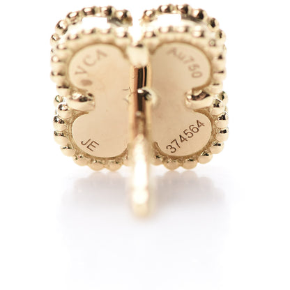 Van Cleef & Arpels 18K Yellow Gold Black Onyx Sweet Alhambra Earrings 5 of 6