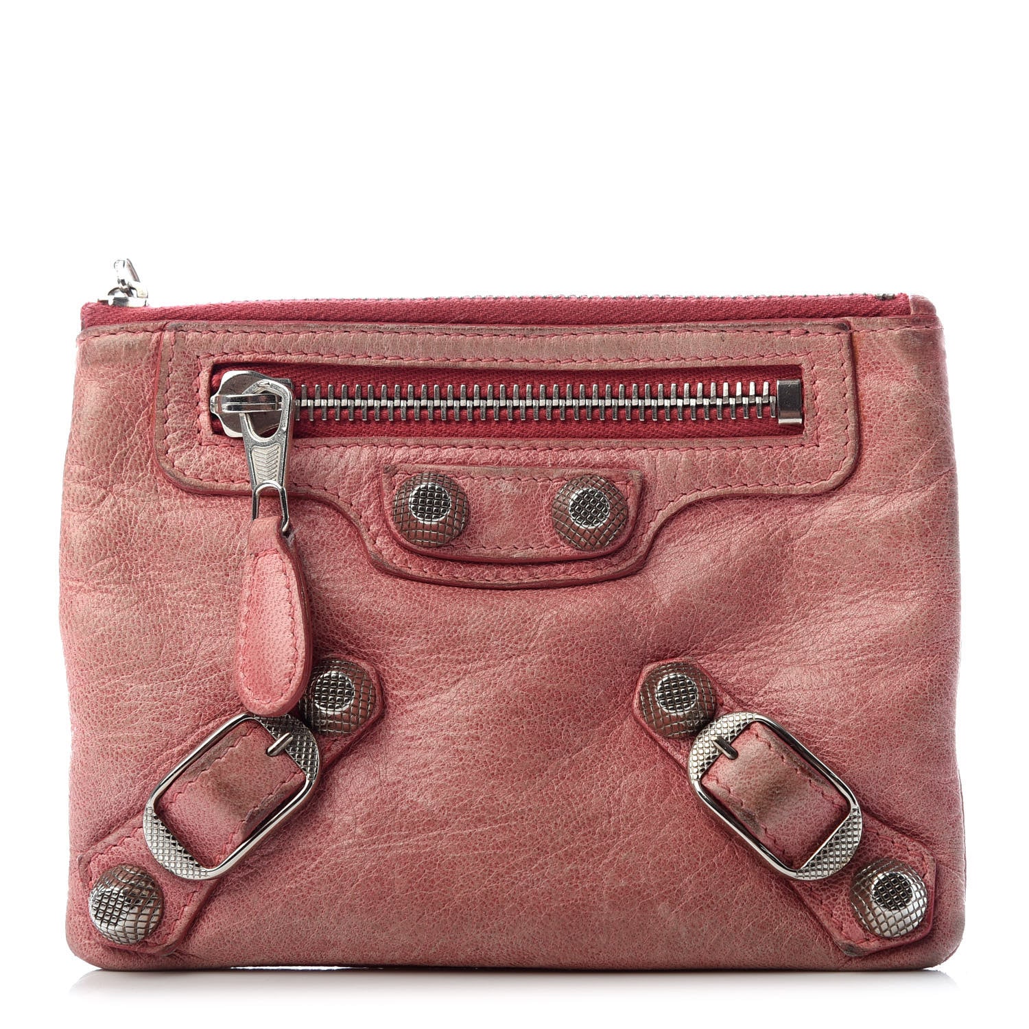 Balenciaga Agneau Giant 12 Silver Hardware M Porte-Monnaie Coin Purse Pivoine 1 of 7