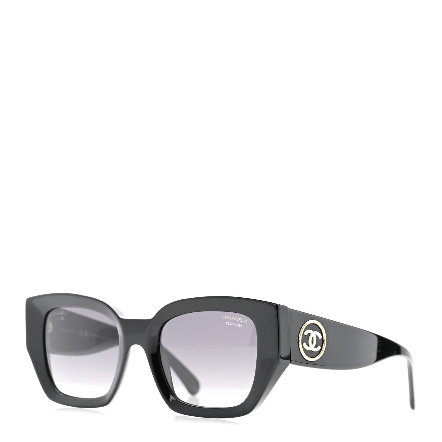 Chanel Acetate Polarized Square Sunglasses 5506 Black 1 of 8