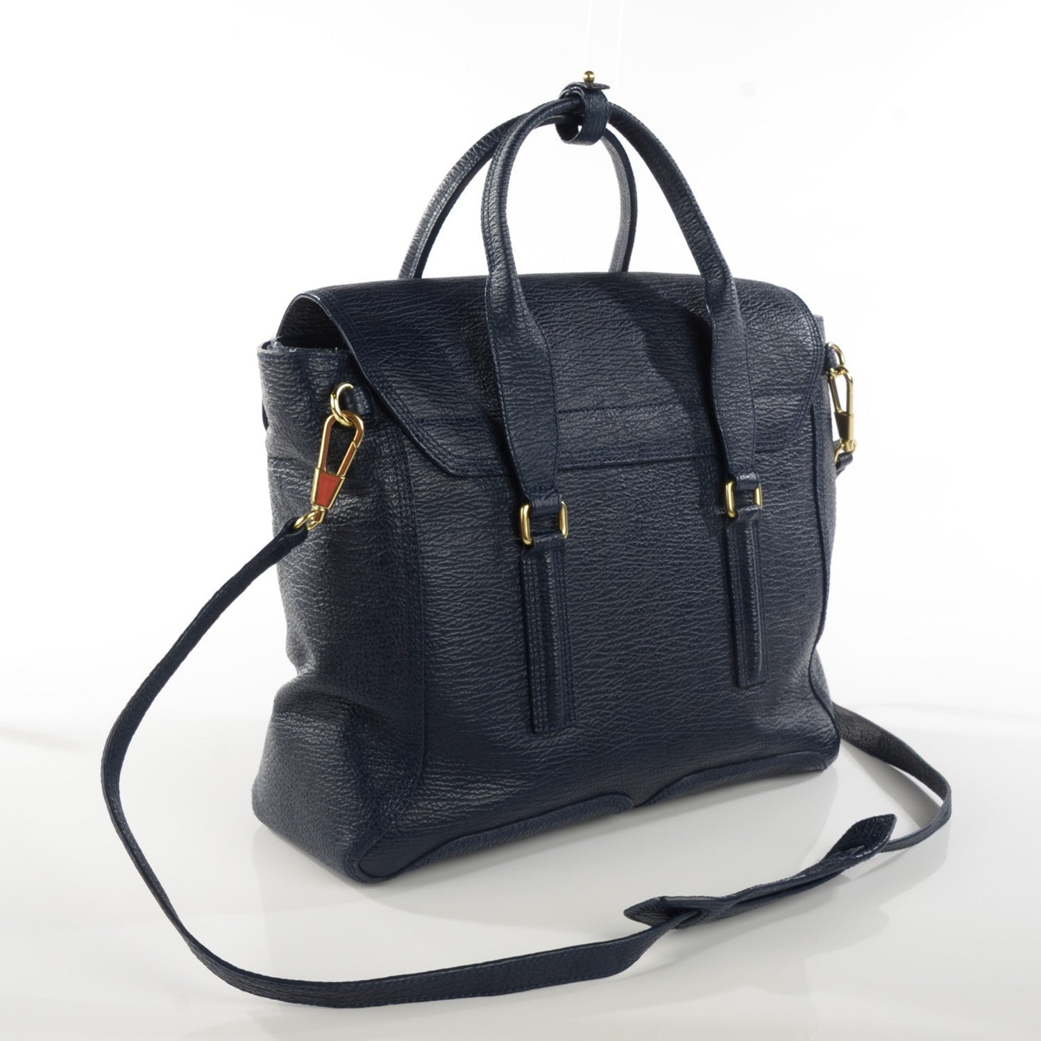 3.1 Phillip Lim 3.1 Textured Calfskin Large Pashli Satchel Ink 3 of 8