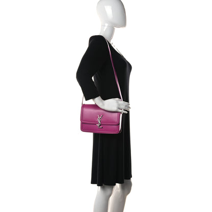 Saint Laurent Box Calfskin Monogram Medium Solferino Satchel Fuchsia 2 of 10