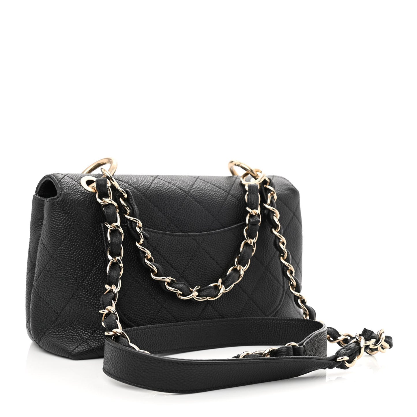 Caviar Quilted Small City Walk Flap Black