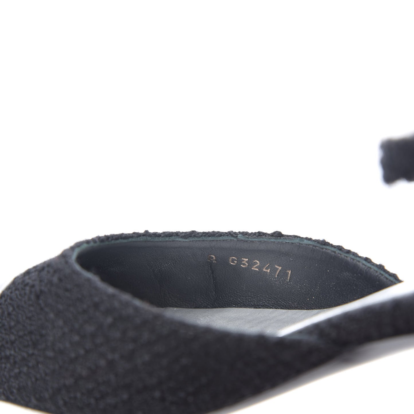 Tweed Iridescent Calfskin Cap Toe CC Slingback Pumps 38.5 Black Silver
