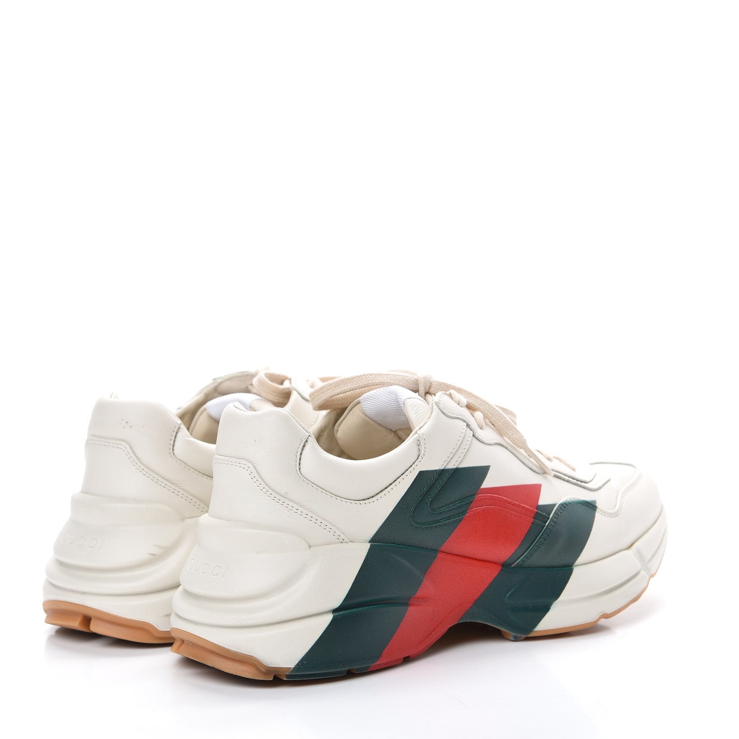 Gucci Calfskin Web Printed Mens Rhyton Sneakers 7.5 Mystic White 4 of 13