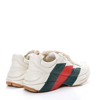 Gucci Calfskin Web Printed Mens Rhyton Sneakers 7.5 Mystic White 4 of 13