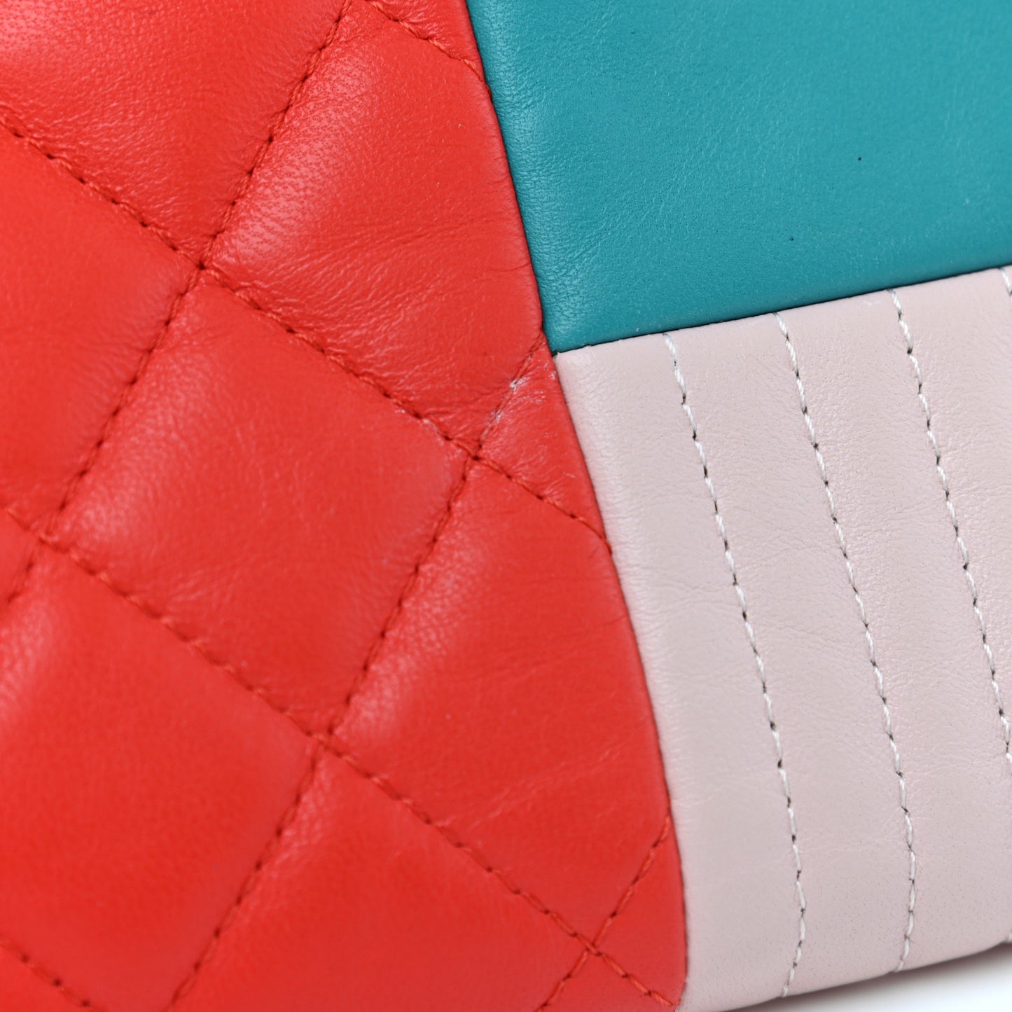 Lambskin Patchwork Large Cosmetic Case Multicolor