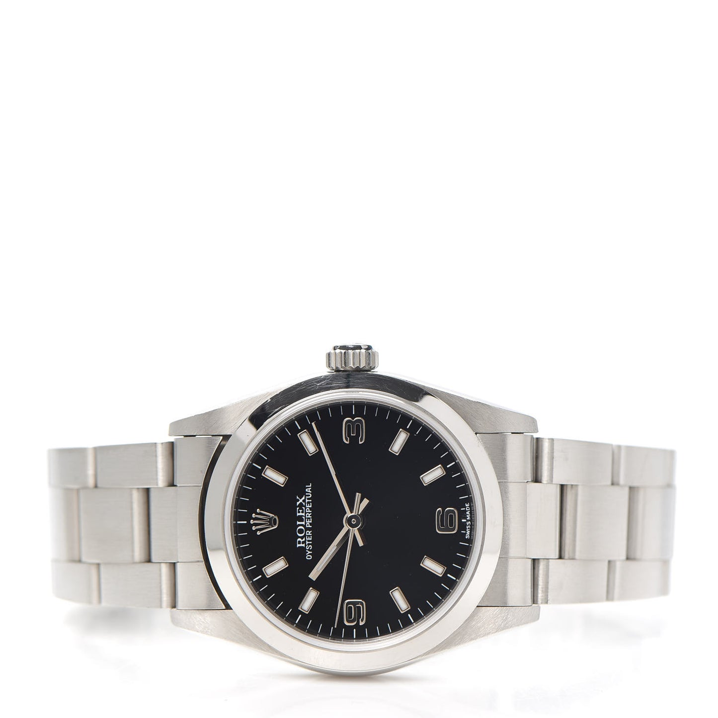 Stainless Steel 31mm Oyster Perpetual Watch Black 77080
