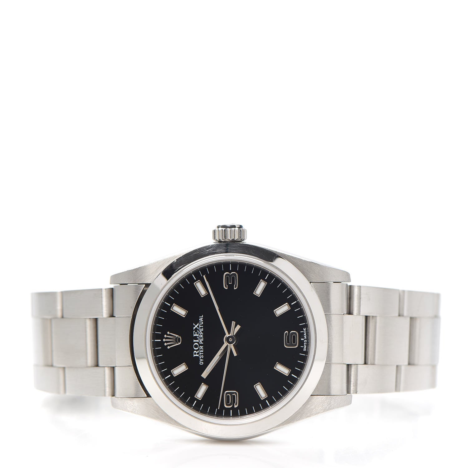 Rolex Stainless Steel 31mm Oyster Perpetual Watch Black 77080 2 of 5