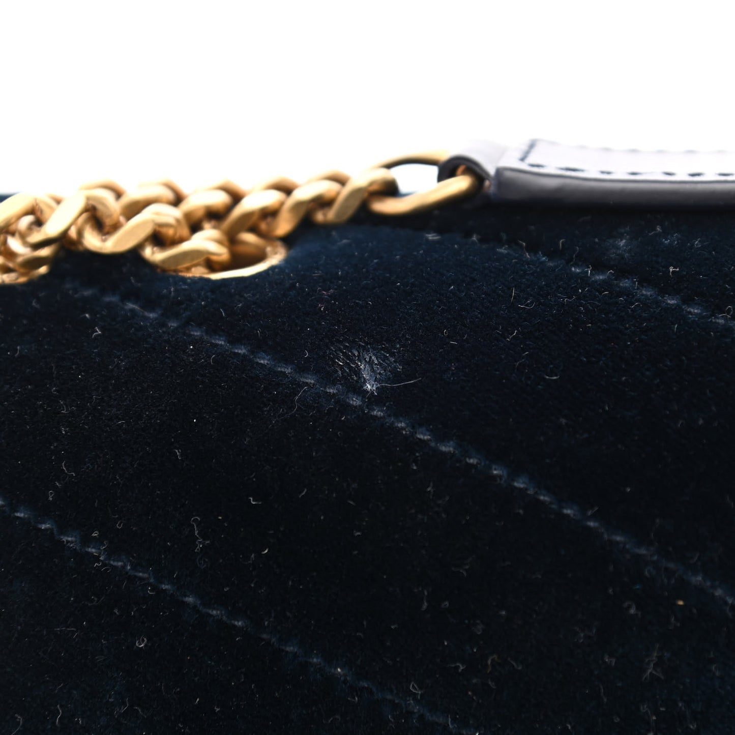 Velvet Y Quilted Monogram Small Loulou Chain Satchel Medium Blue