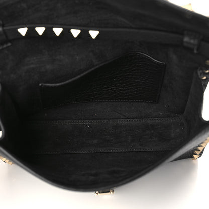 Valentino Garavani Pebbled Calfskin Medium Rockstud Flip Lock Crossbody Bag Black 5 of 8