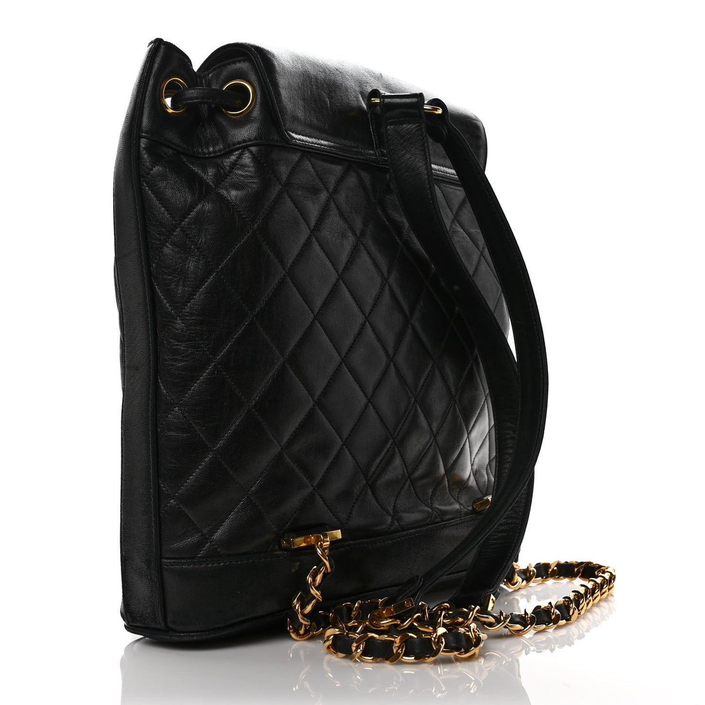 Lambskin Quilted CC Backpack Black