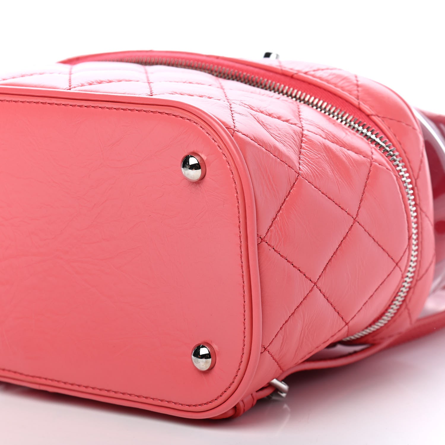 Chanel Crumpled Calfskin PVC Quilted Backpack Pink 10 of 10