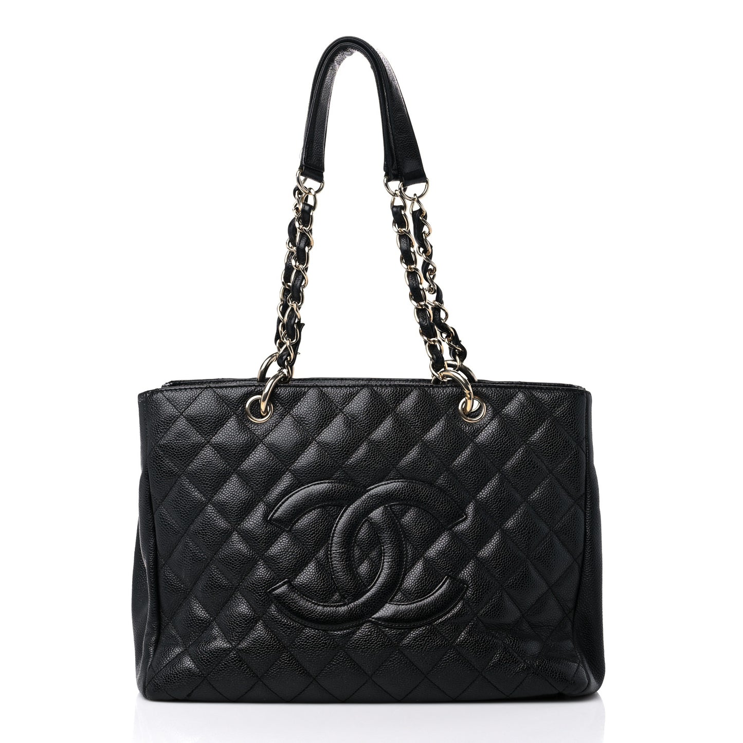 Caviar Quilted Grand Shopping Tote GST Black