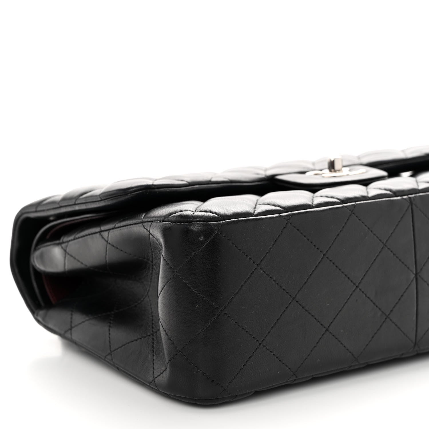 Chanel Lambskin Quilted Jumbo Double Flap Black 9 of 11
