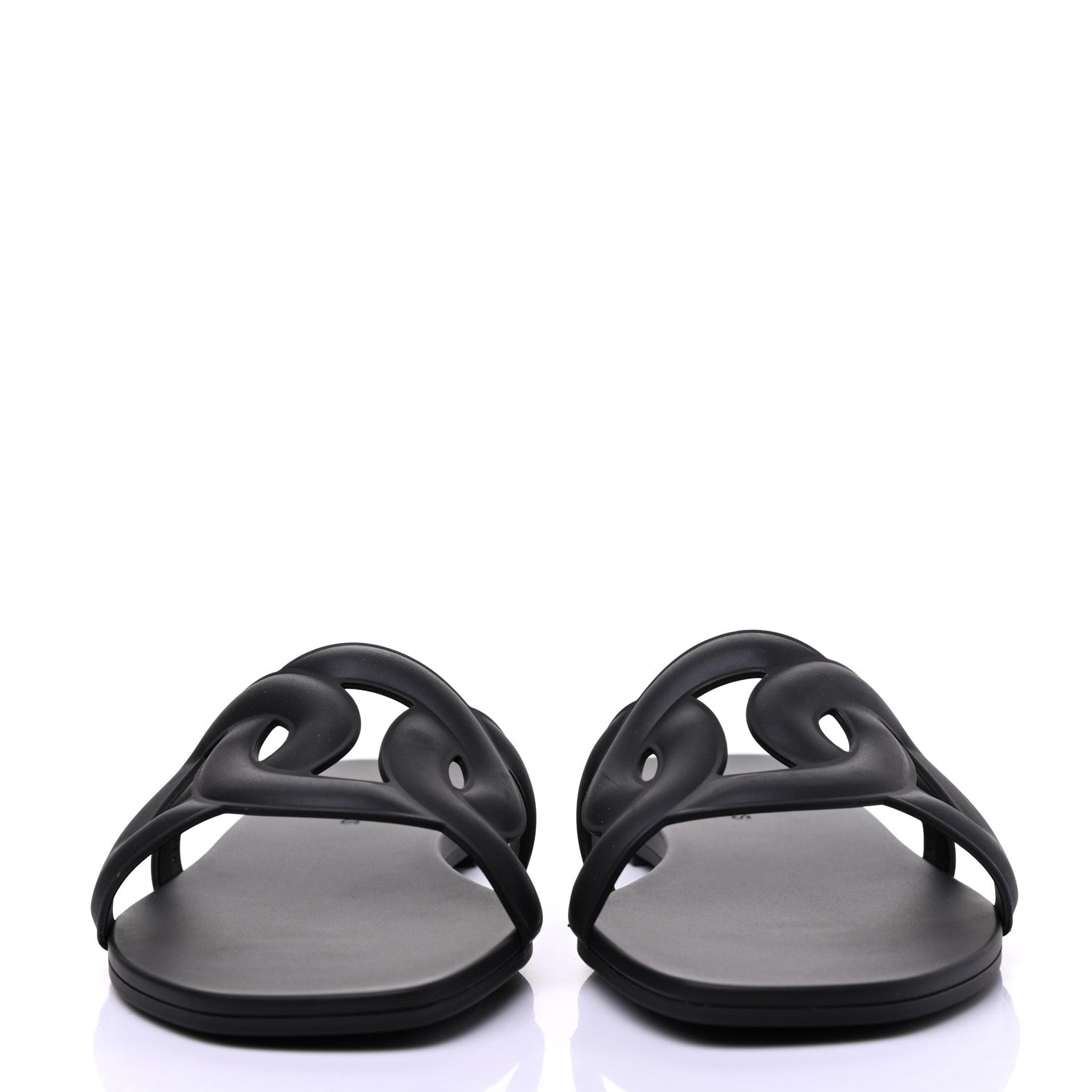 Hermes Rubber Aloha Sandals 39 Black 2 of 10