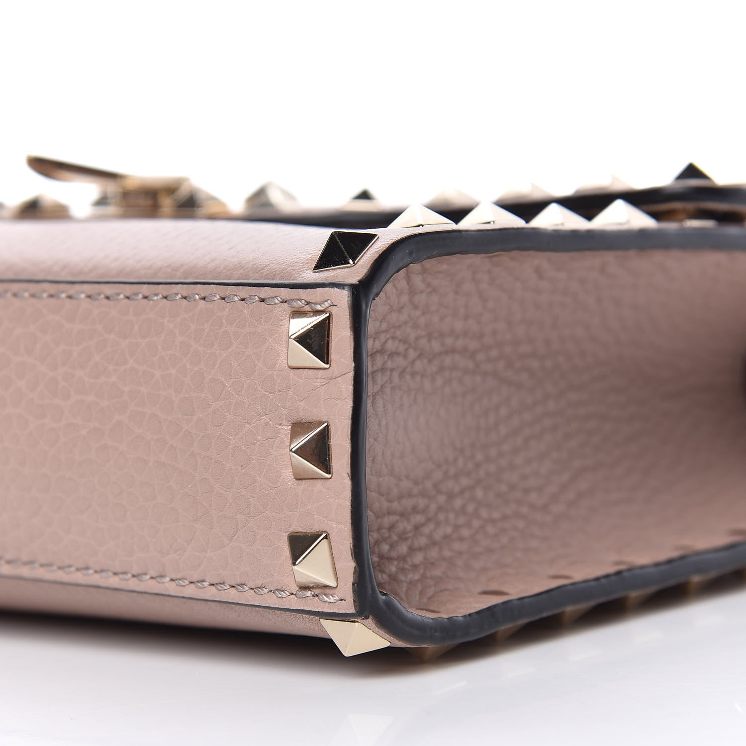 Valentino Garavani Pebbled Calfskin Medium Rockstud Flip Lock Crossbody Bag Poudre 8 of 9