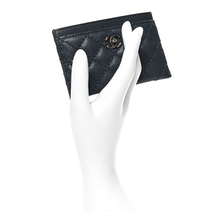 Chanel Caviar Quilted Stitched Card Holder Charcoal 2 of 11