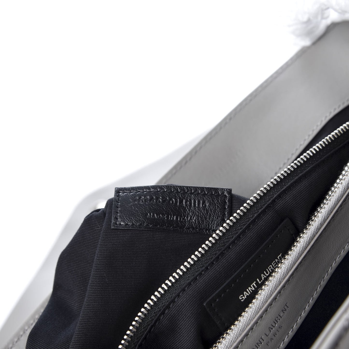 Calfskin Y Quilted Monogram Large Loulou Chain Satchel Light Grey