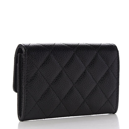 Chanel Caviar Quilted Flap Card Holder Wallet Black 2 of 10