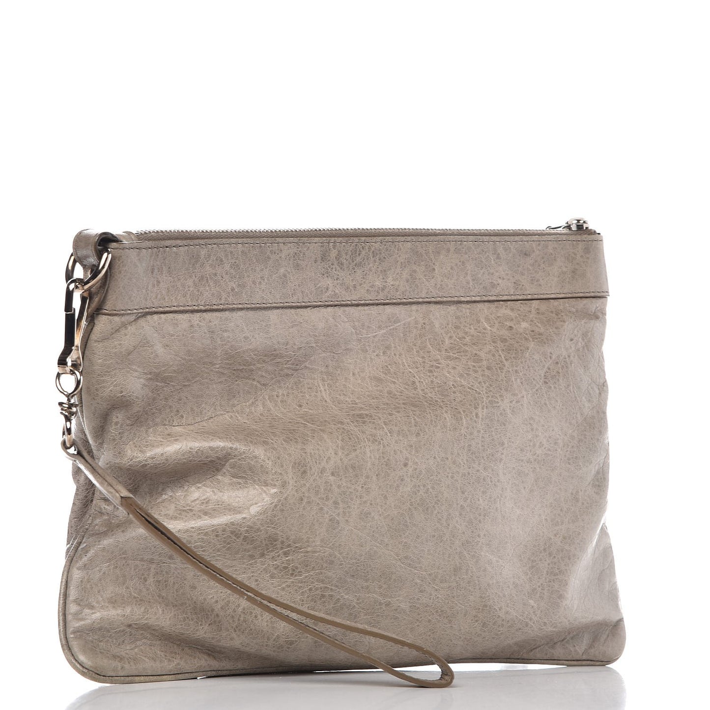 Agneau Giant 21 Gold Hardware Flat Handle Clutch Taupe