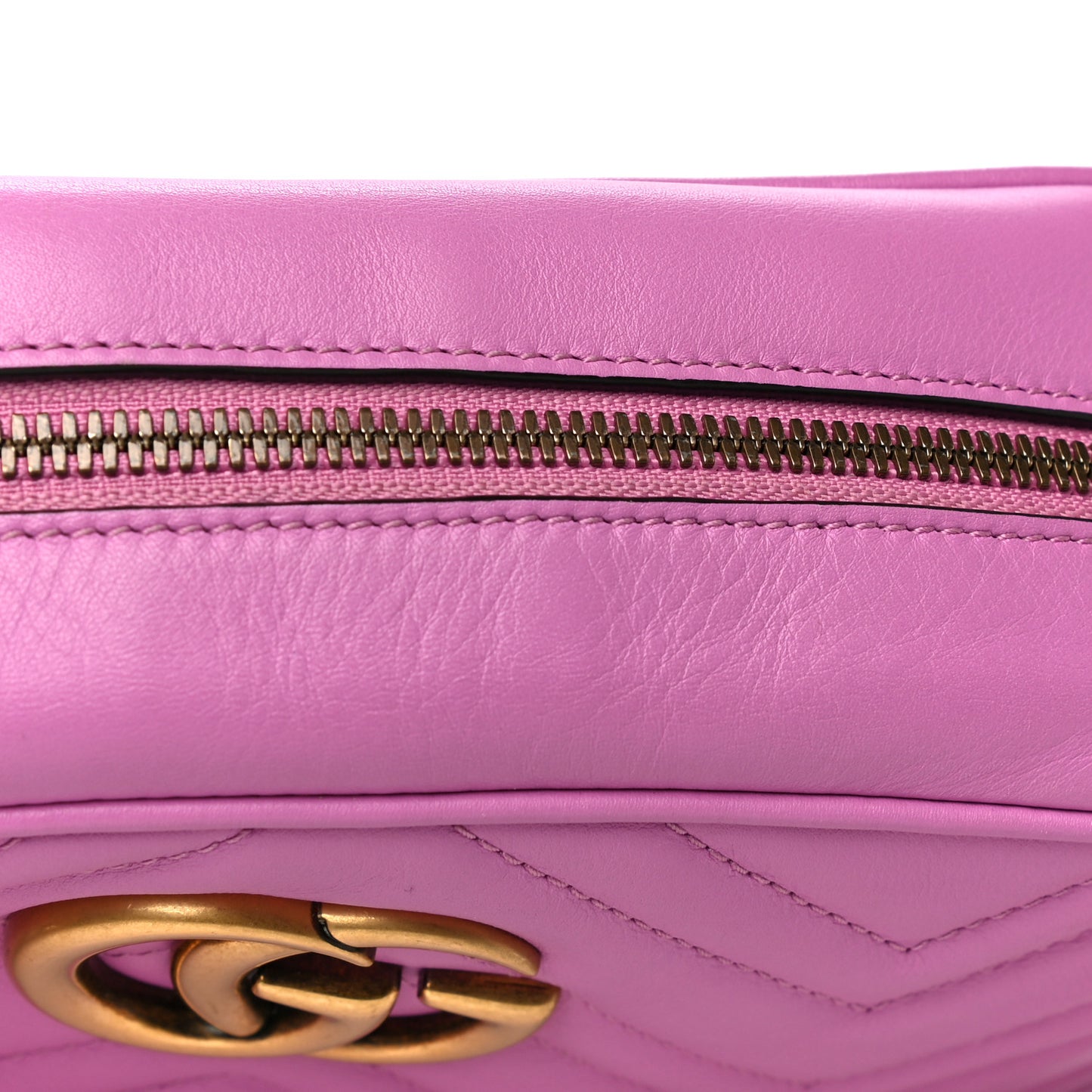 Calfskin Matelasse Small GG Marmont Chain Shoulder Bag Candy Mousse
