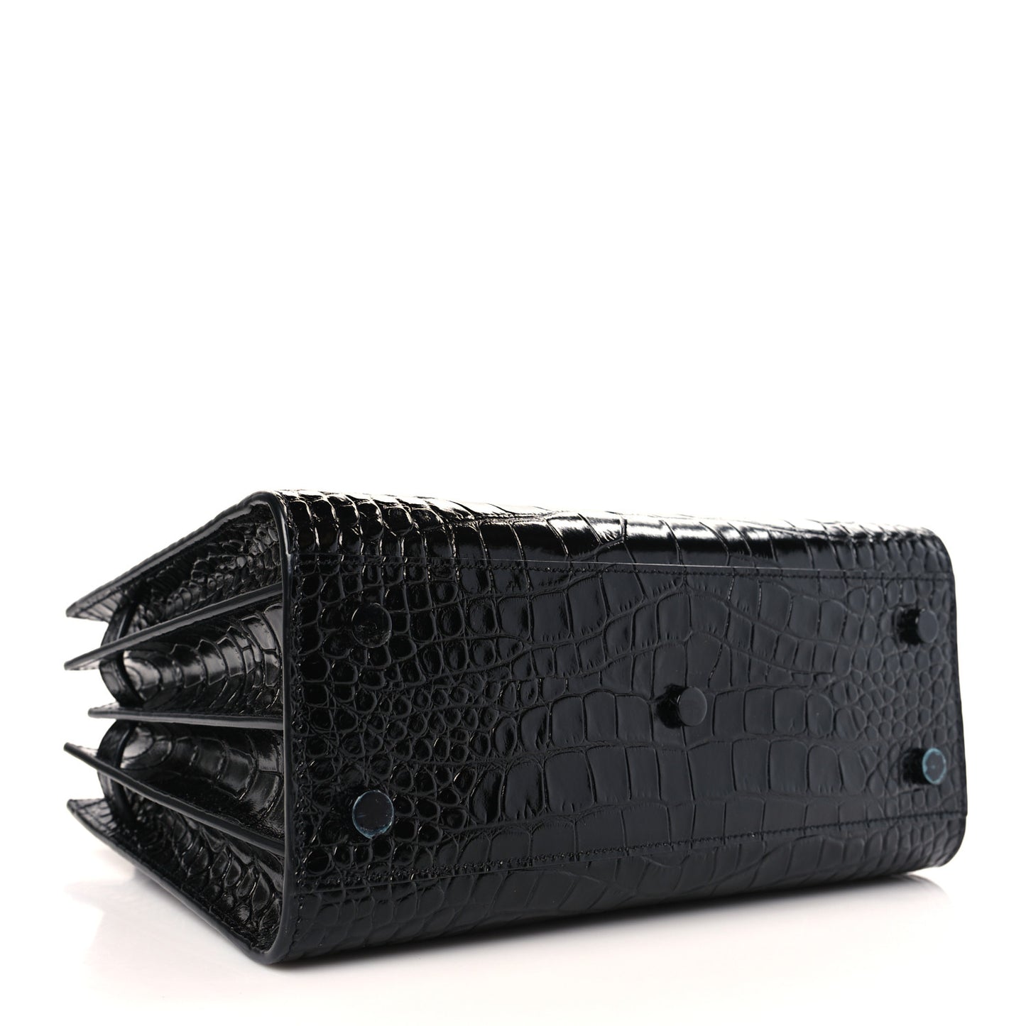 Calfskin Crocodile Embossed Baby Sac De Jour Black